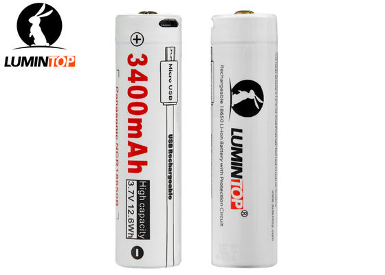 Chine batteries de lampe-torche rechargeable de 3400mA USB utilisant Panasonic NCR18650B fournisseur